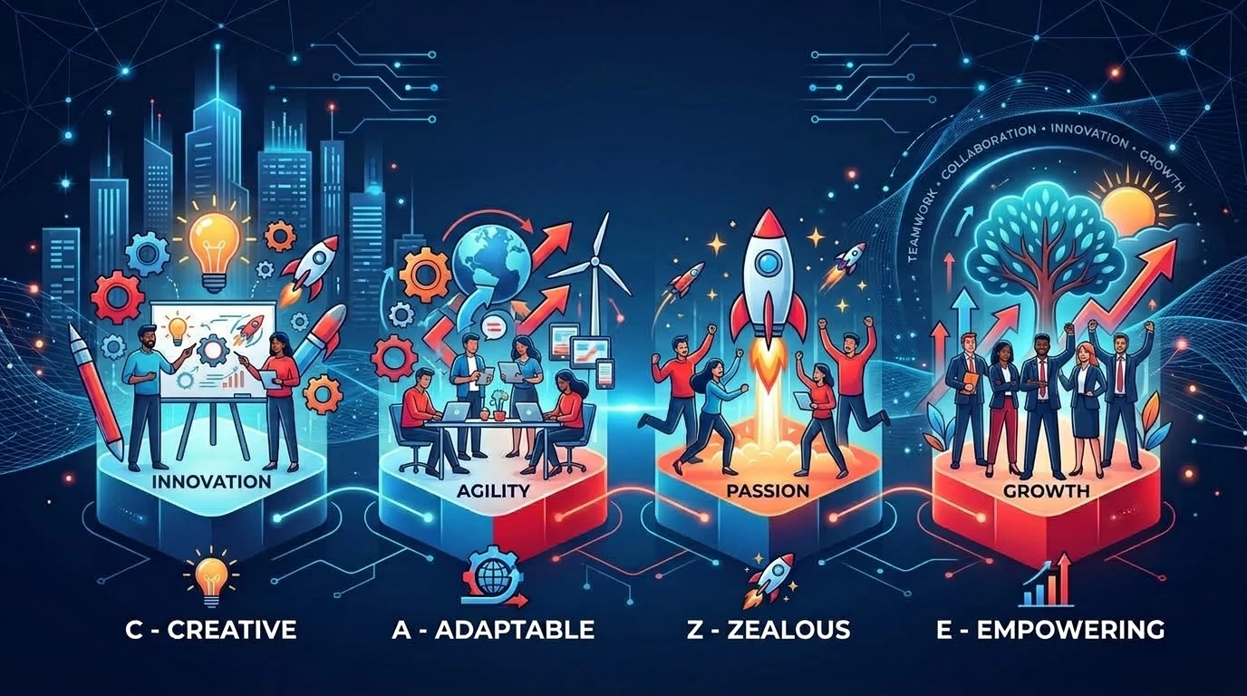 Our Values - Creative Adaptable Zealous Empowering